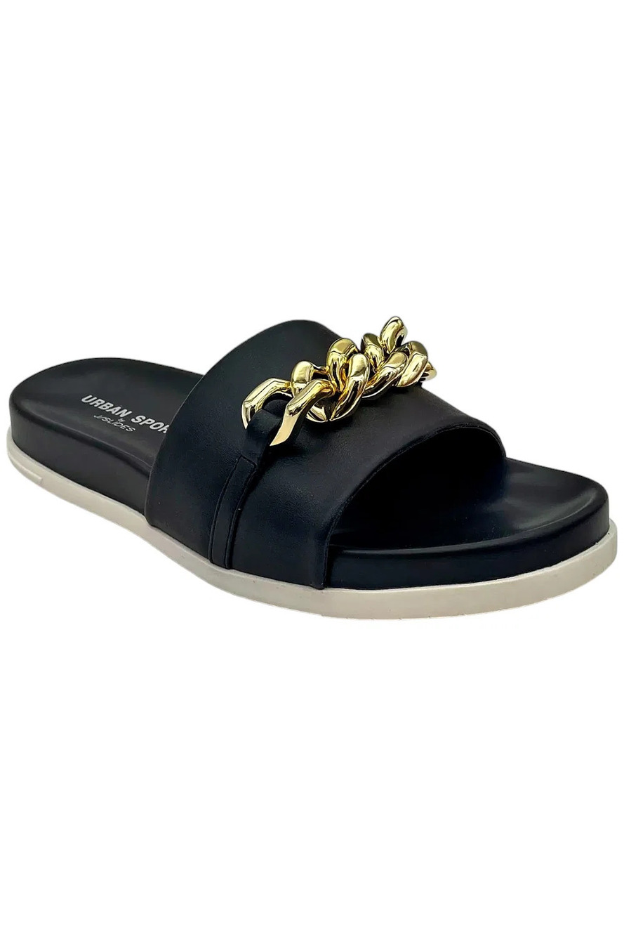 Urban Sport Women's Fruit Chain Comfort Sandal Black - Medium